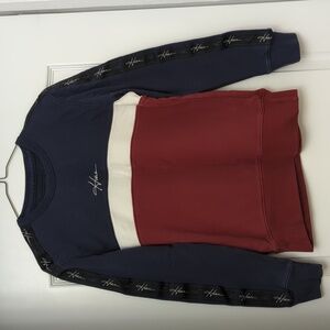 Color block crew neck sweatshirt